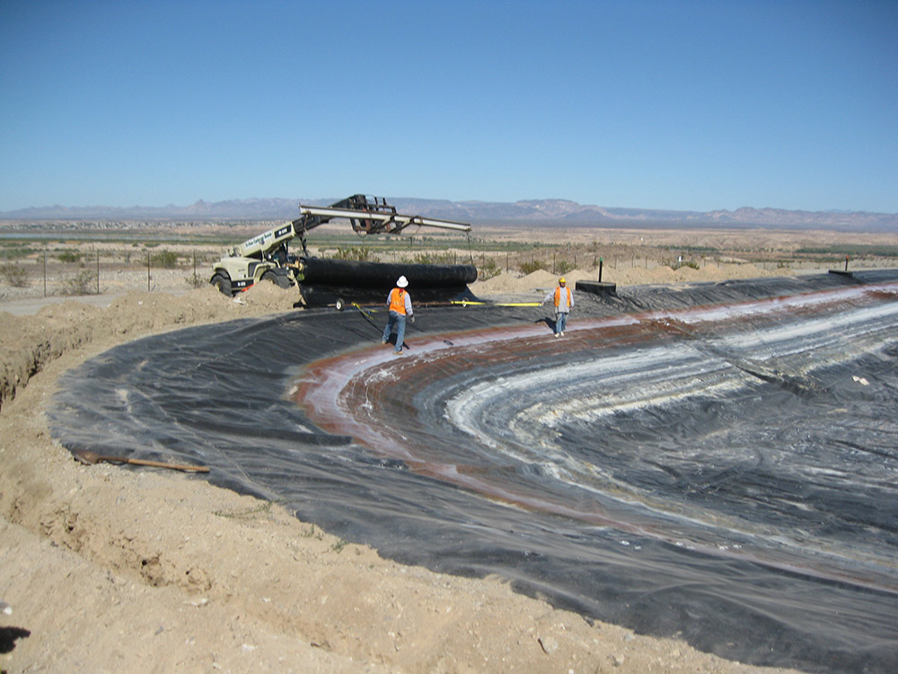 A large concrete pipe on construction site