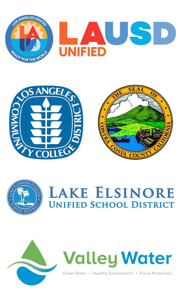 Partners and Clients: Los Angeles Unified School District, Los Angeles Community College District, Lake Elsinore Unified School District, Santa Clara Valley Water District